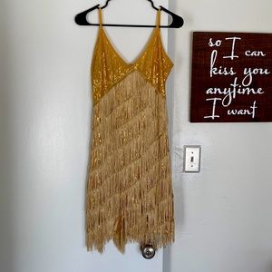 Gold flapper dress